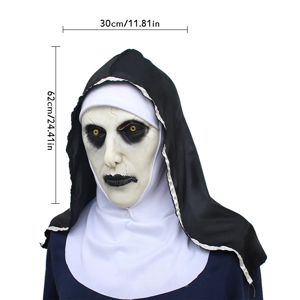Masque D'horreur De Nonne En Latex Pour Halloween - Accessoire De Cosplay Terrifiant - Jeux - Jouets