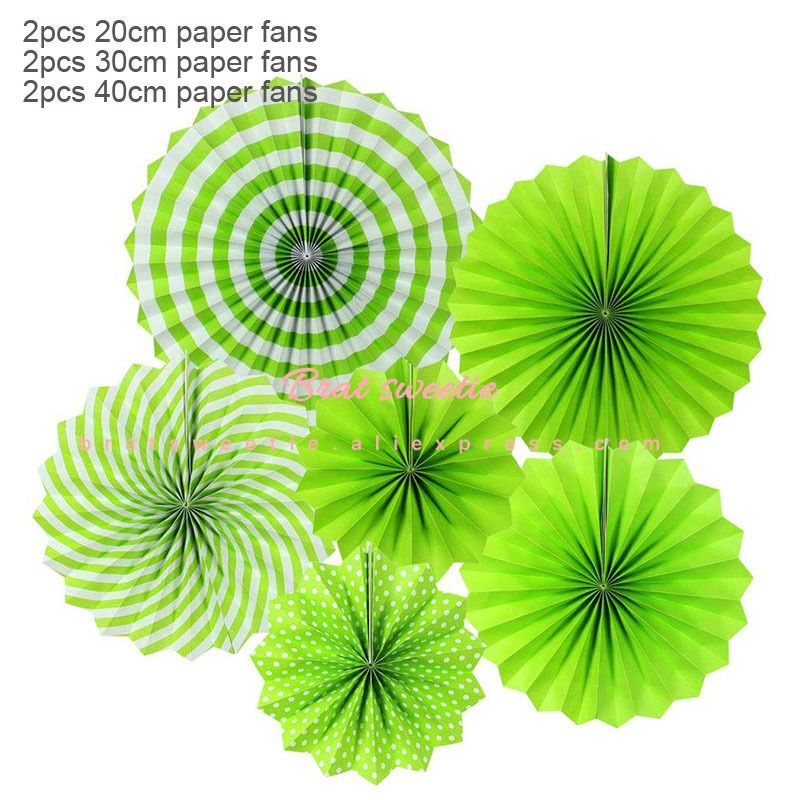 6pc Green Fan