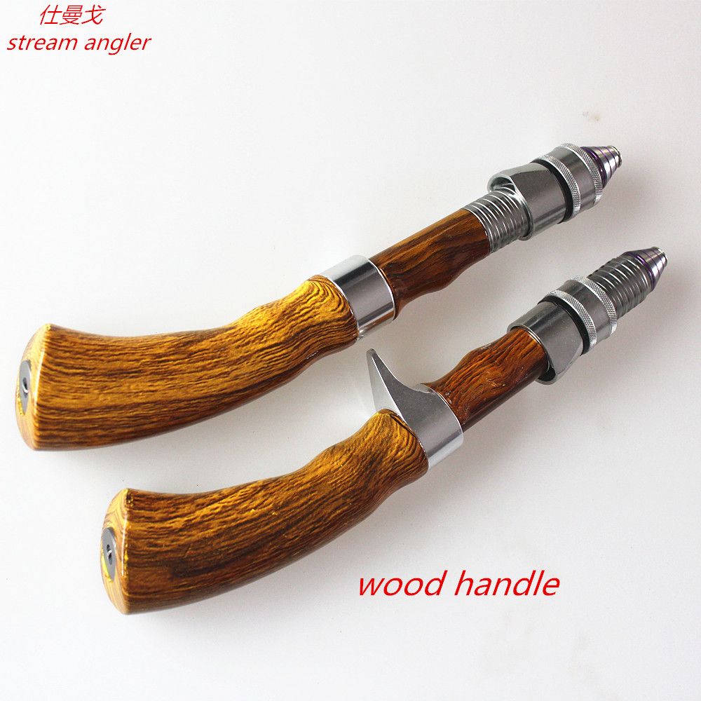 wood handle ice fishing rods