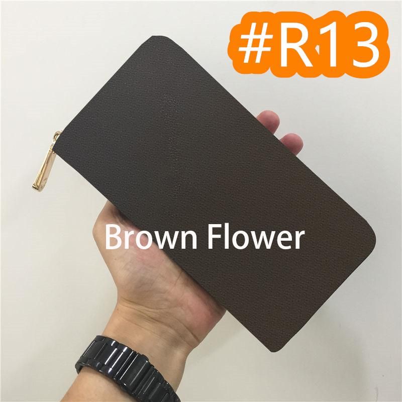 #R13 Bruine bloem ritssluiting