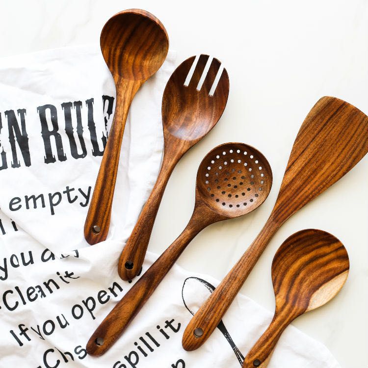 High Quality Natural Wooden Spatula Eco Friendly Wood Spoon Non Stick