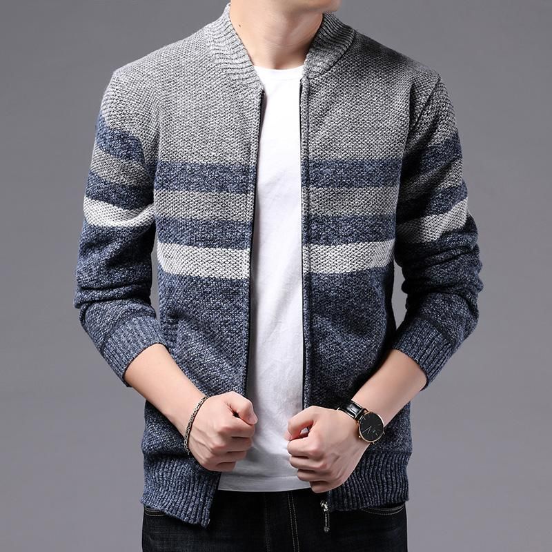 Compra Suéteres Para Hombre Clotnes Coreanos Hombres Wintersmart Casual  Pedido Patchwork Cardigan Suéter Moda Cremallera Gruesa Para Arriba Ropa  Barato | Entrega Rápida Y Calidad | Es.Dhgate