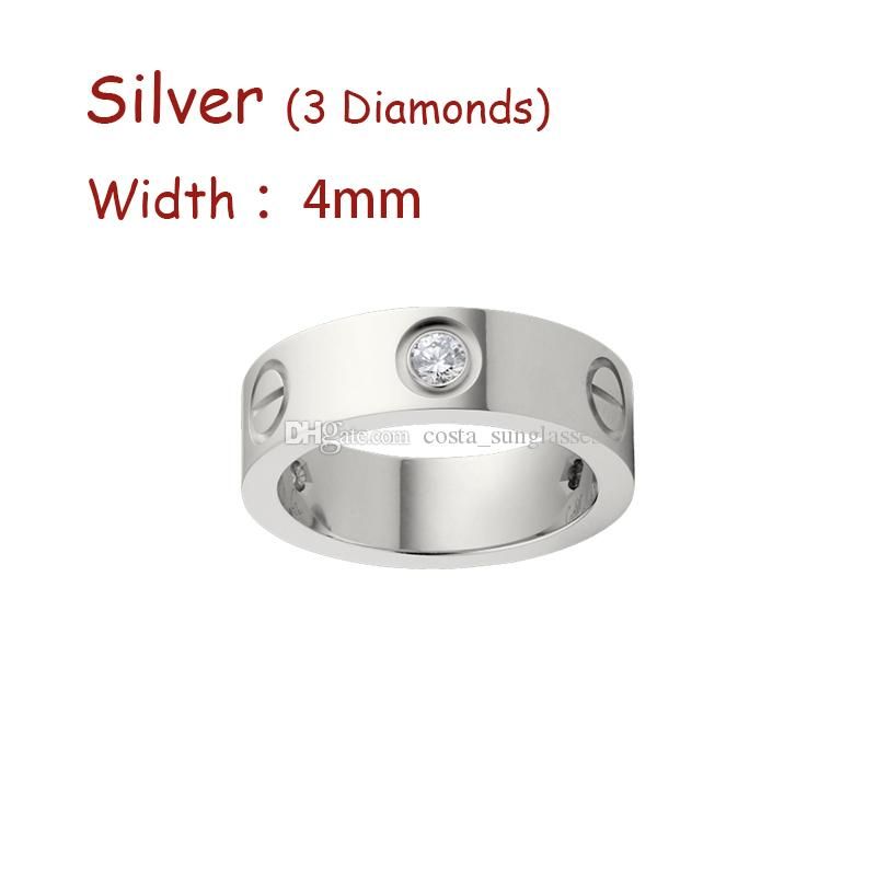 Argent (4mm) -3 diamant