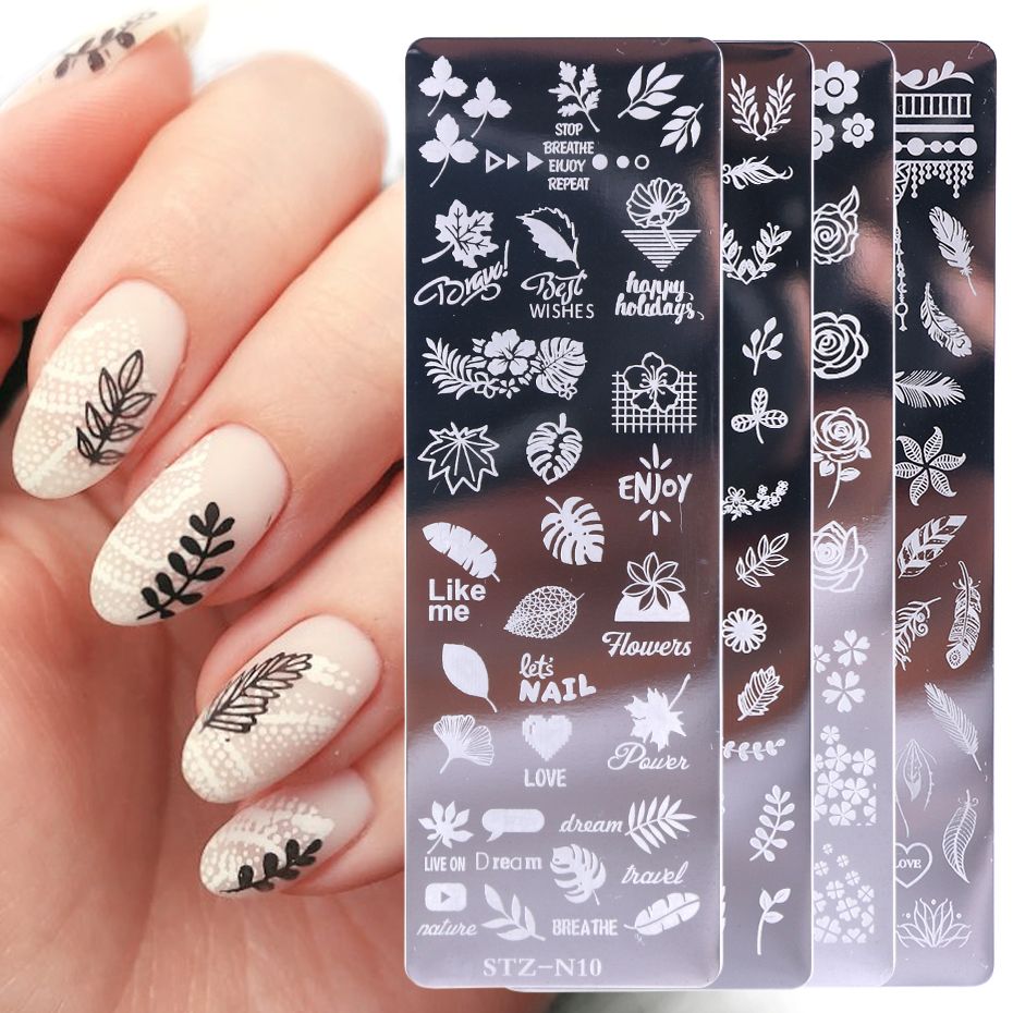 1pc Flowers Leaf Nail Stamping Plates Geometry French Nail Printing Stencils Nail Art Stamp Templates Manicure 1pc Flowers Leaf Nail Stamping Plates Geometry French Nail Printing Stencils Nail Art Stamp Templates Manicure