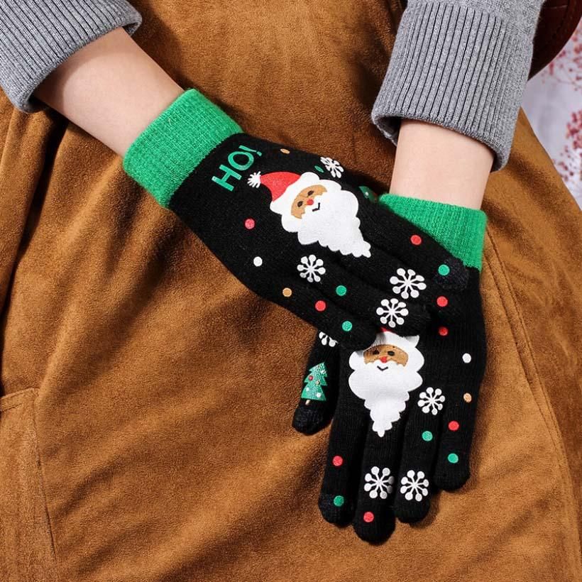 2021 Christmas Gloves For Adult Kids Winter Touch Screen Knitting ...