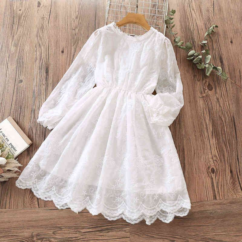 Largo encaje blanco elegantes vestidos para niñas vestido de fiesta niños princesa traje adolescente ropa para Largo encaje blanco elegantes vestidos para niñas vestido de fiesta niños princesa traje adolescente ropa para