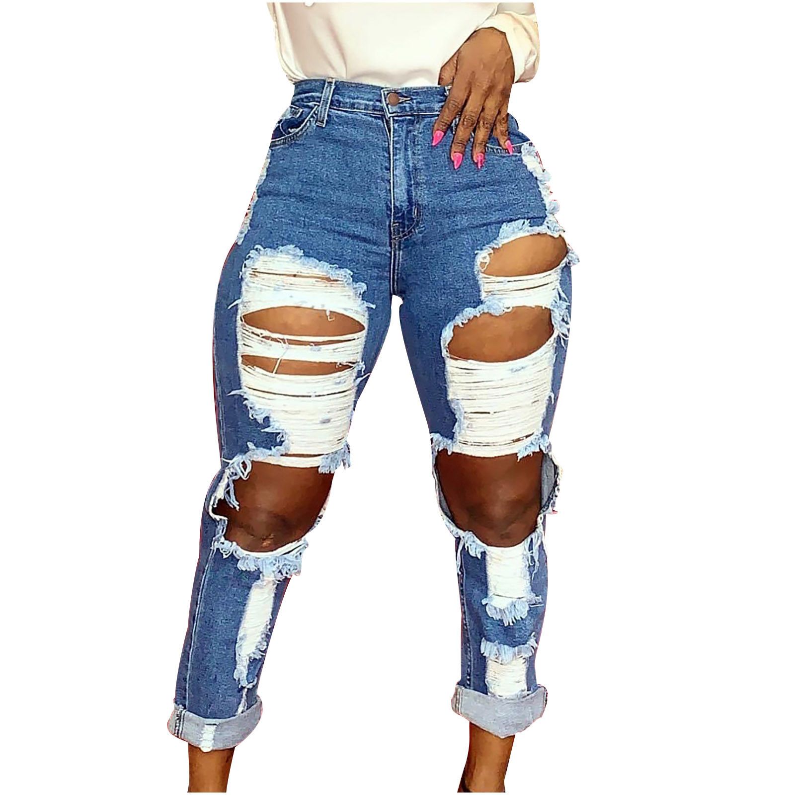 Pantalon femme dechire Clearance