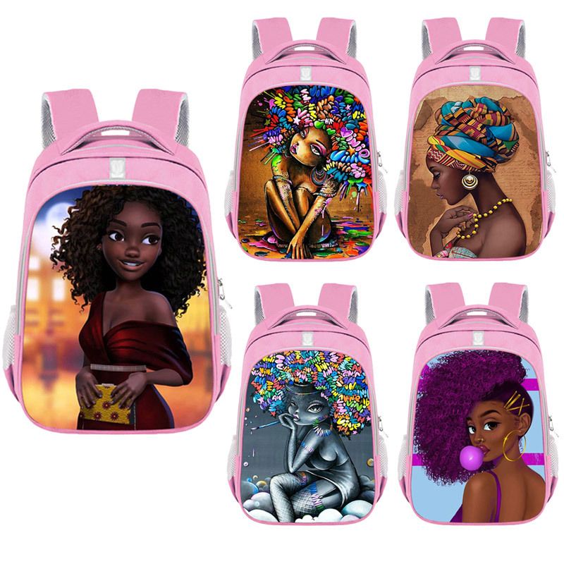 Gift Idea for Black Girls African American Black Toddler Girl School Supplies Pink Mini Boss Baby Back to School Backpack Book bag