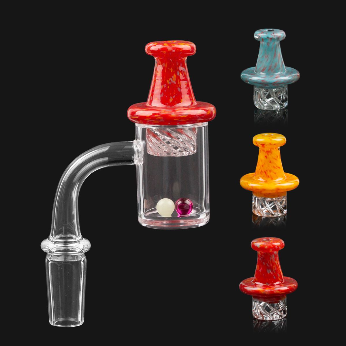 2020 Newest 25mm Quartz Banger Set With Spinning Carb Cap+Terp Pearl Quartz Ball Insert Domeless