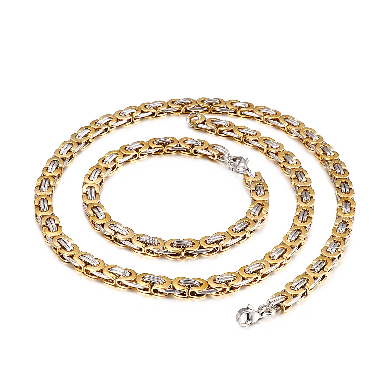 Silver+Black King Chain Stainless Steel 