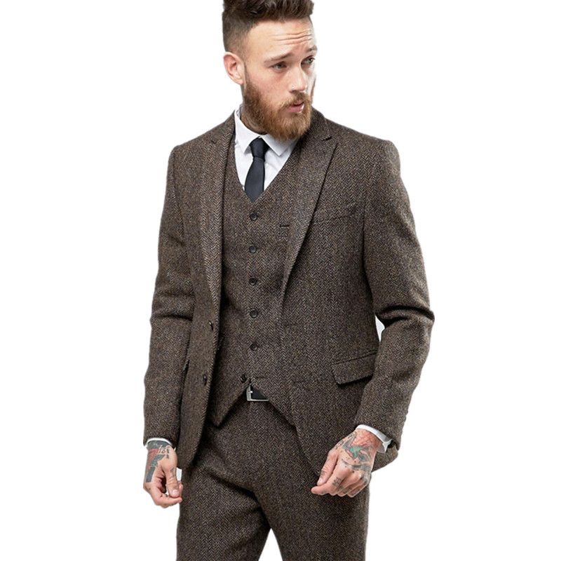 Acquistare Abiti Su Misura Tweed Uomo Formale Skinny Wedding Tuxedo Gentle  Blazer Moderno 3 Pezzi Uomo Suits Giacca + Pantaloni + Giubbotto W1217  Economico | Consegna Veloce E Qualità | It.Dhgate