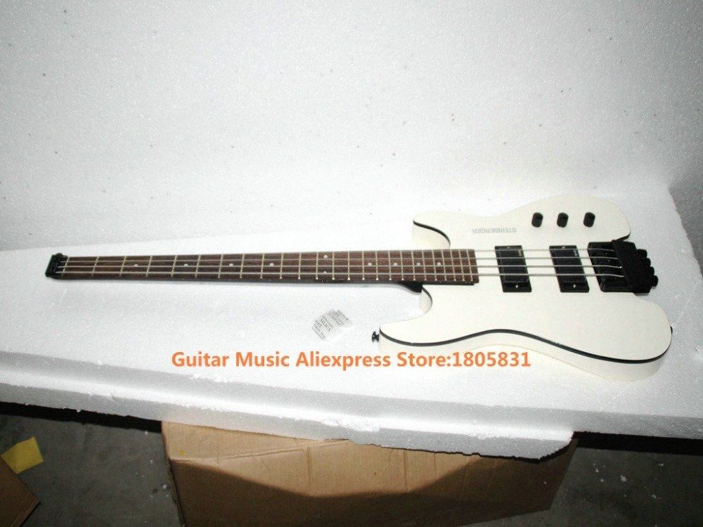 Wholesale White 4 Strings NO Head Electric Bass Headless Bass Guitars