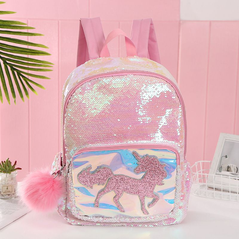 unicorn sequin school bolsa