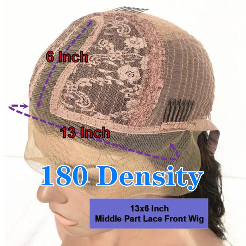 180 densidade 13x6 middle wig