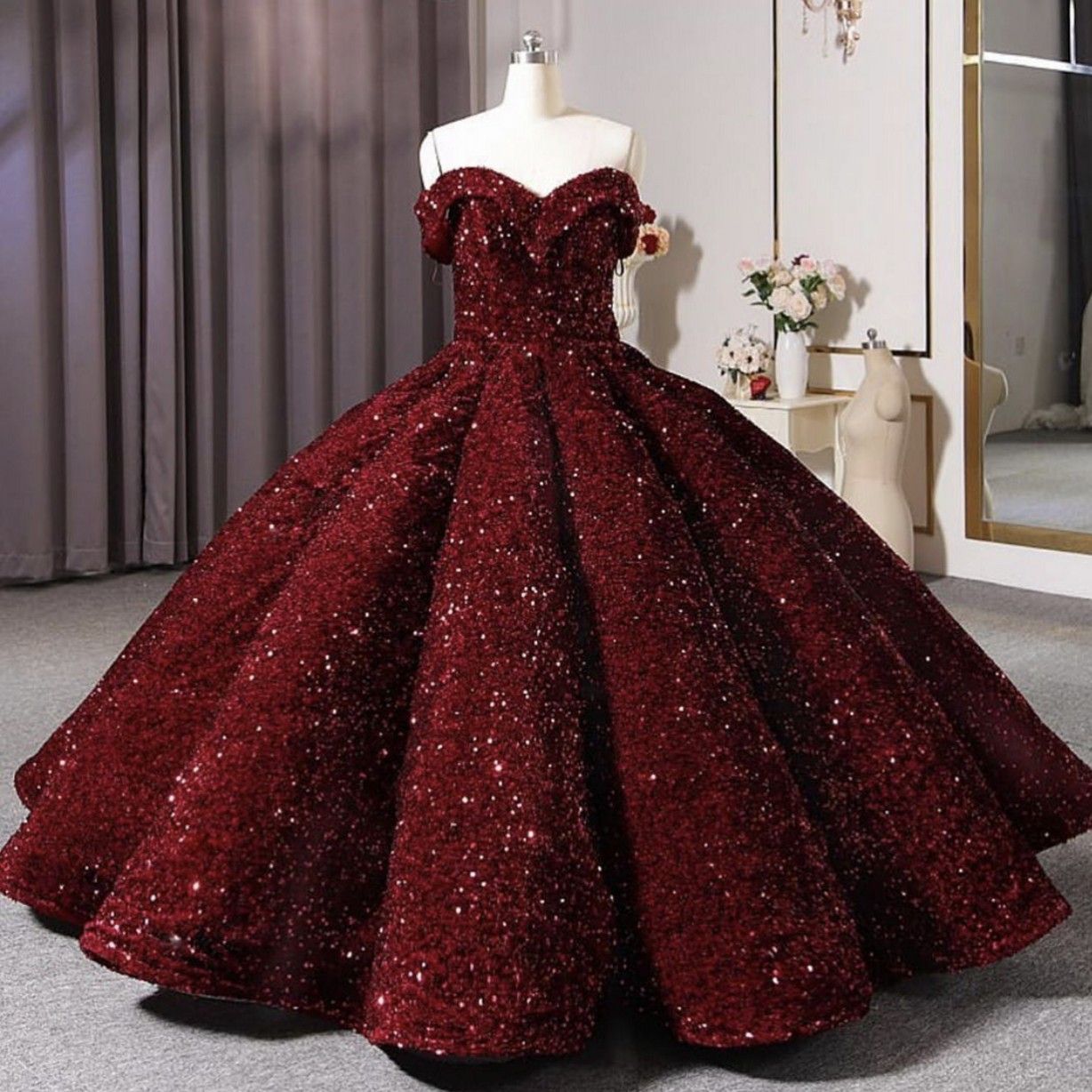 Compra Bling Bling Borgoña Lentejuelas Quinceañera Vestidos 2021 Modesto  Sweet 16 Prom Cumpleaños Fiesta Bola Vestido Debutante Vestidos Vestidos De  15 Barato | Entrega Rápida Y Calidad | Es.Dhgate
