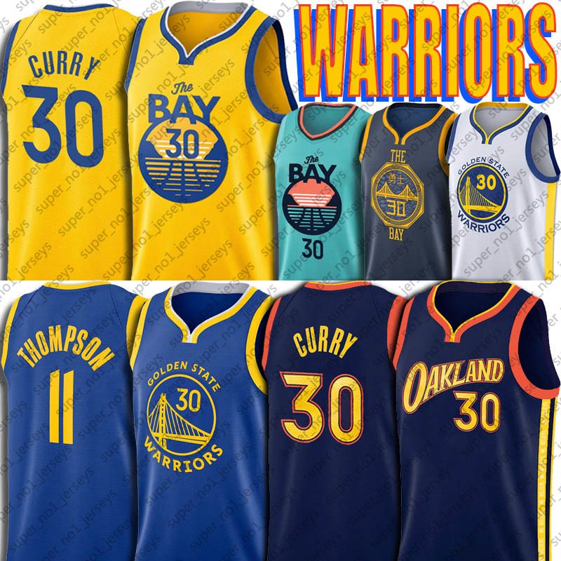 2020 Golden Stephen State Curry Warriors Jersey 2021 Klay ...