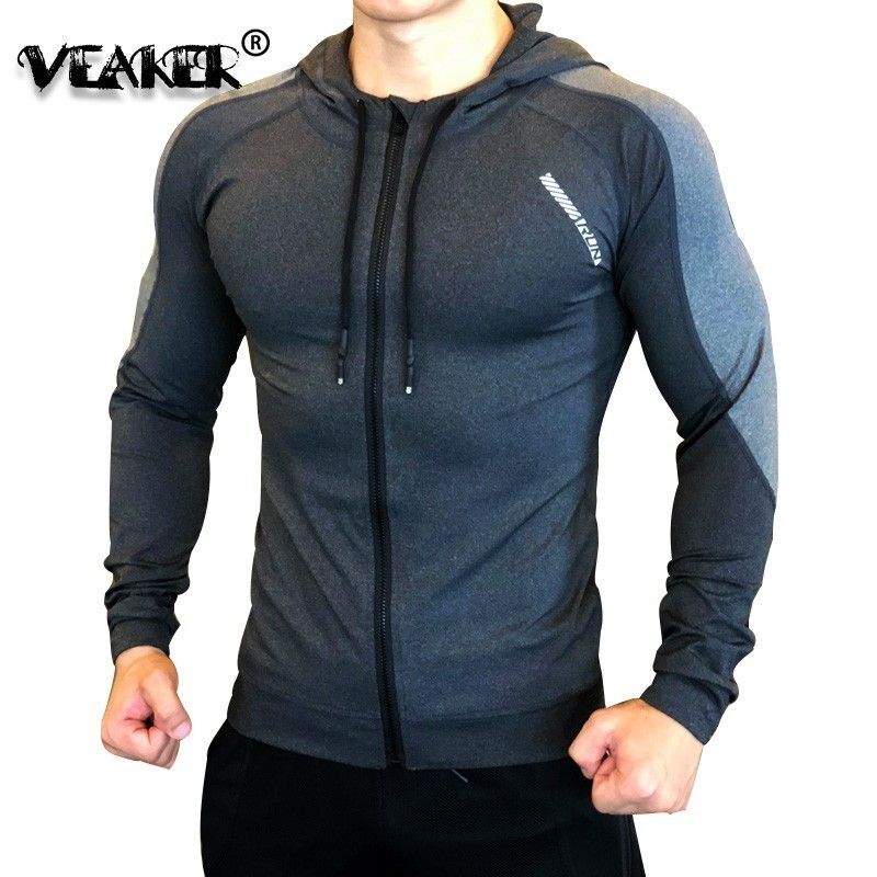 Gym Jacket Men Sports Coat Fitness Long Sleeve Running Elastic Tight