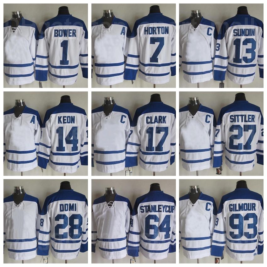 Retro Hockey 27 Darryl Sittler Jersey 17 Wendel Clark 13 Mats Sundin 93  Doug Gilmour 28 Tie Domi 7 Tim Horton 14 Dave Keon 1 Johnny Bower 16 Darcy  Tucker Vintage CCM From 20,82 €