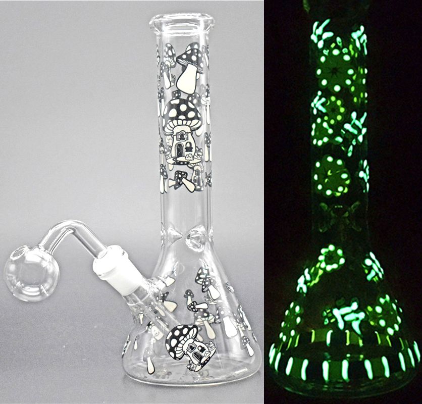 2020 10.5 Inch Glass Water Bongs With Downstem 14mm Glow In The Dark
