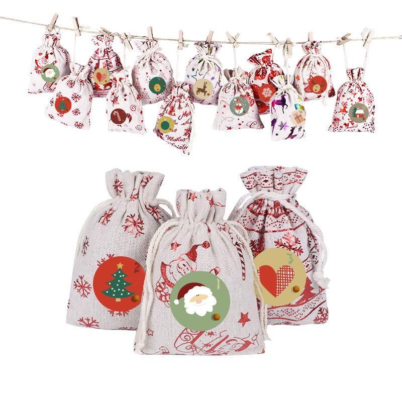 Christmas Tree Ornament Gift Bags Organic Canvas Bag Santa Sack ...