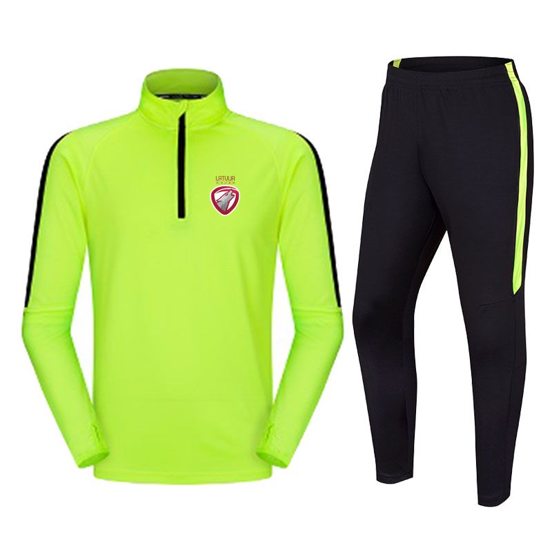 라트비아 2020 새로운 재킷 축구 훈련 정장 긴 섹션 사용자 정의 DIY 남자 스포츠 실행 의류 교육 양복