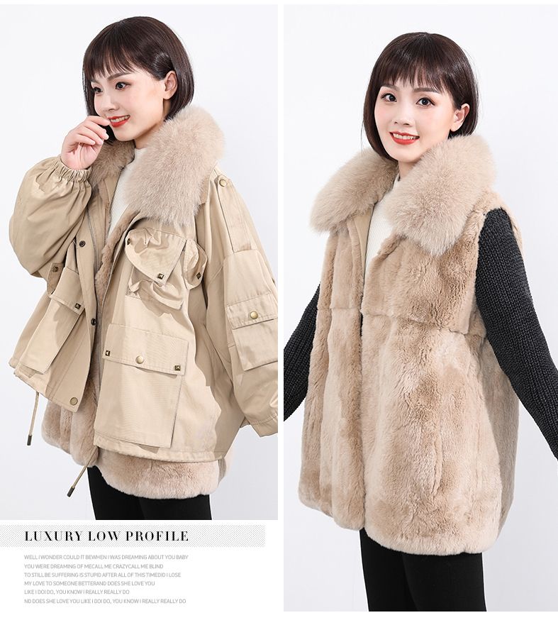 Rex Rabbit Fur Kahki