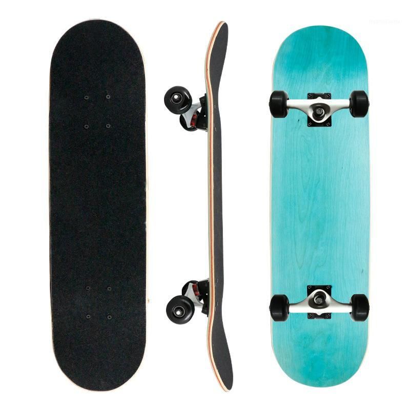 tavola di Acero a Doppio bilanciere corn cake Skateboard a Quattro Ruote Skateboard Professionale per Adulti e Bambini-Teschio dArgento 