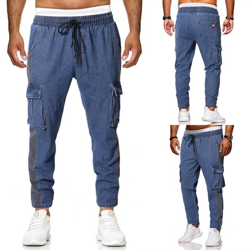 Compra Pantalones Con Puños Elásticos Para Hombre, Vaqueros Informales Con  Cordones Para Entrenamiento, Pantalones Atléticos Correr, Barato | Entrega  Rápida Y Calidad | Es.Dhgate