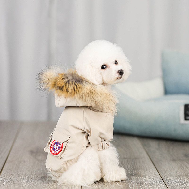 Calentar ropa de invierno perro de mascota capa de la chaqueta animales Ropa para