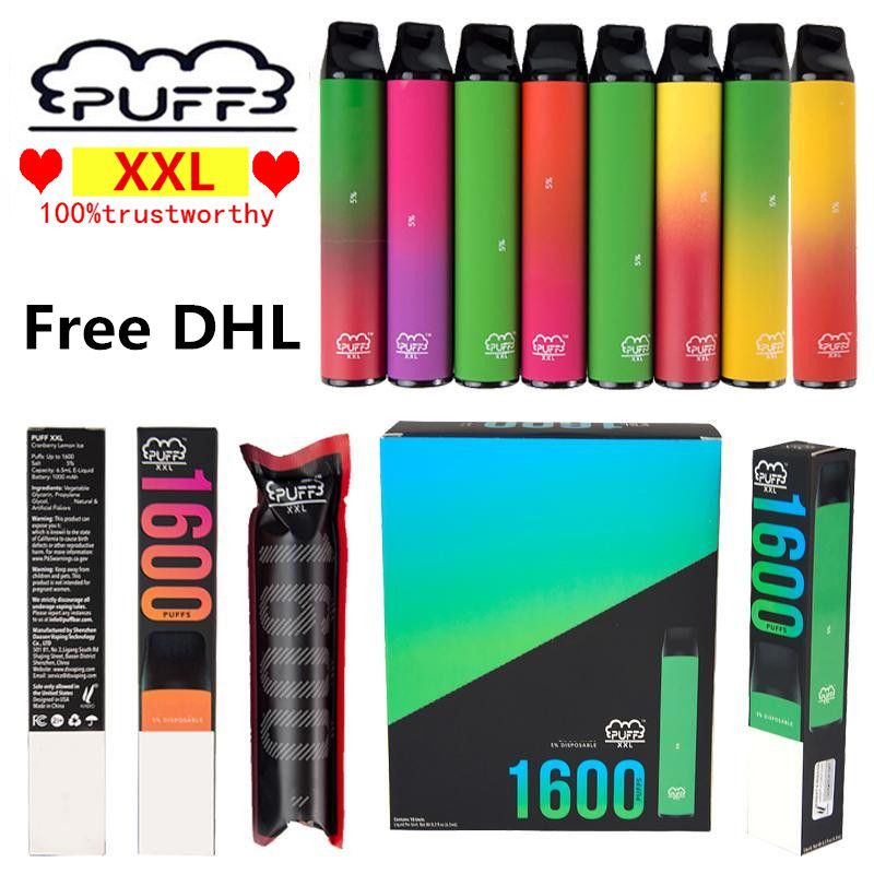 Puff XXL Disposable Device 1600+ Puffs Bars Vape Pen Puff Plus Sticks 6