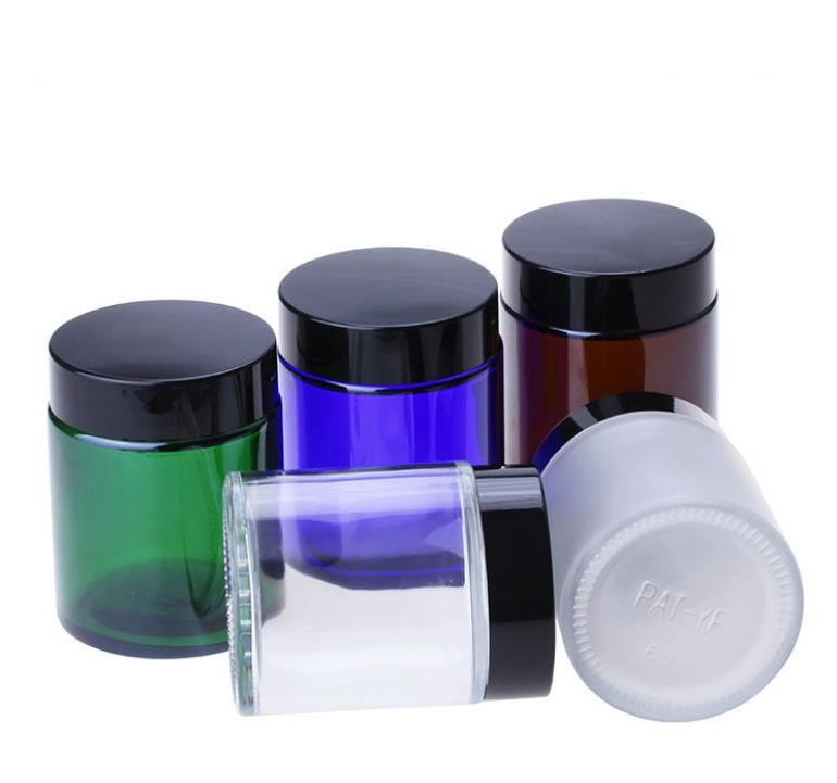 2020 Glass Cosmetic Jars 100g Blue Green Clear Brown Empty Cream