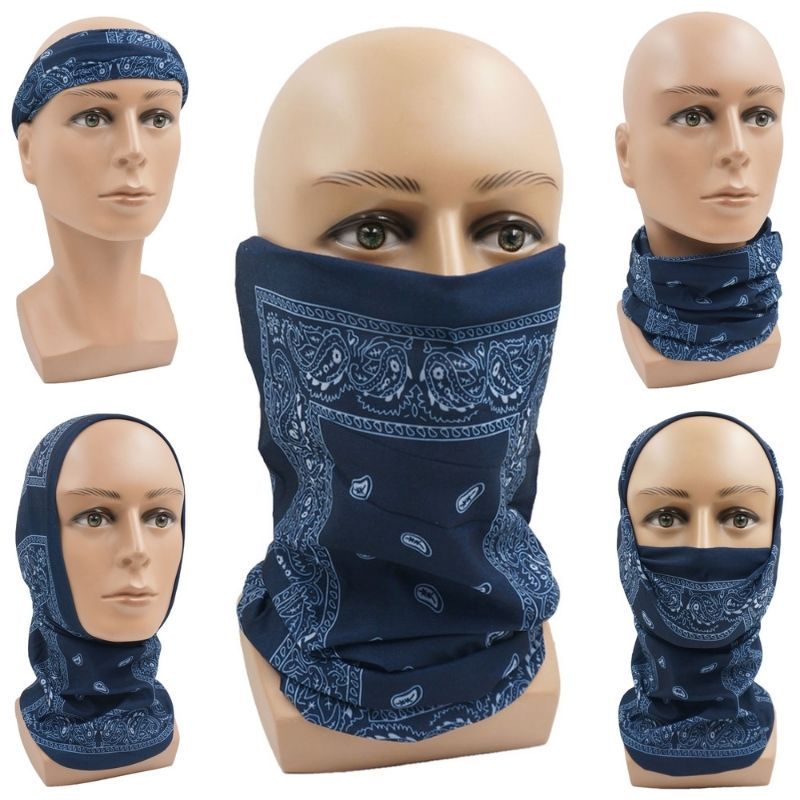 blue bandana neck