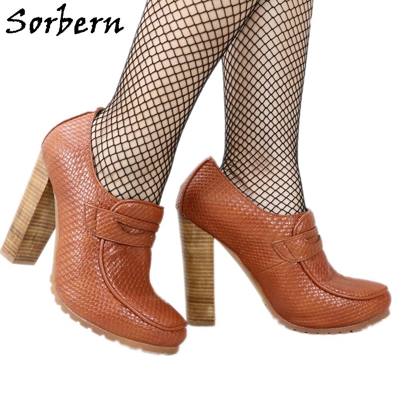Chunky Heel Shoes Rubber Sole Heels 
