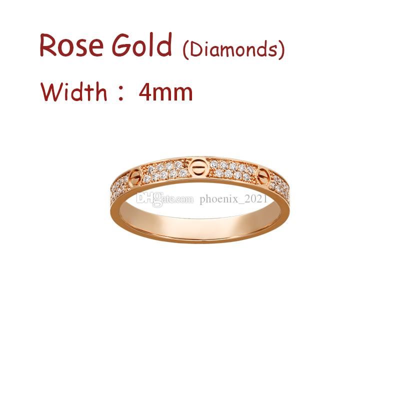 Rose Gold (4mm) -Diamonds Love Ring