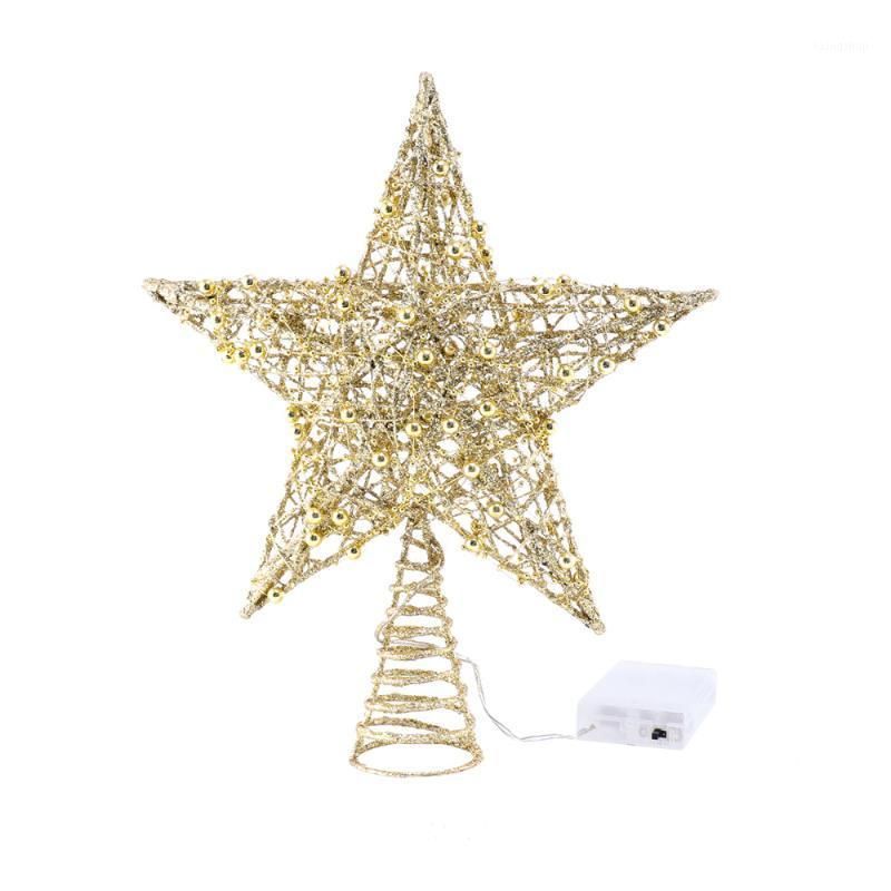 WeRChristmas Pre-lit Sprinky Christmas Tree Top Gold 31cm Star LED Lights