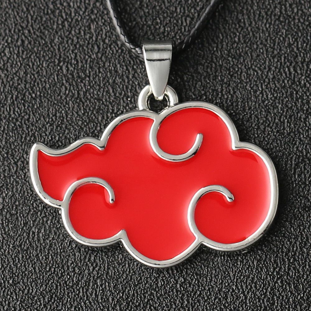 Naruto Collar Akatsuki Uchiha Itachi Dolor Kisame Hidan Tobi Rojo Cloud Colgante Japón Anime Joyas Cosplay al Por Mayor Y1220