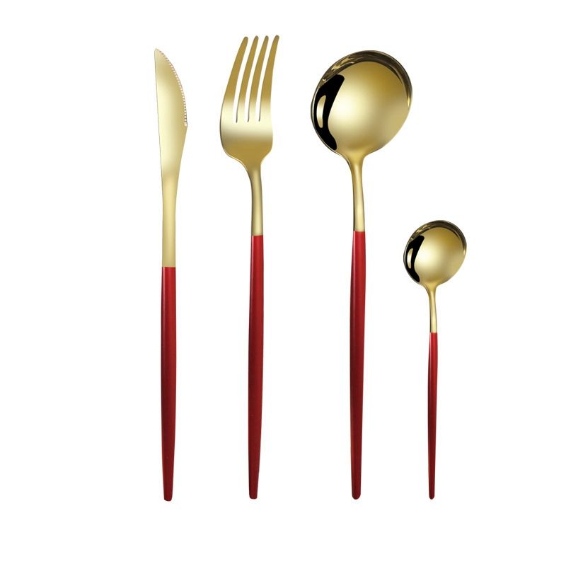 Red (knife+fork+spoon+spoon)