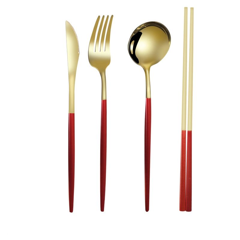 Red (knife+fork+spoon+chopsticks)