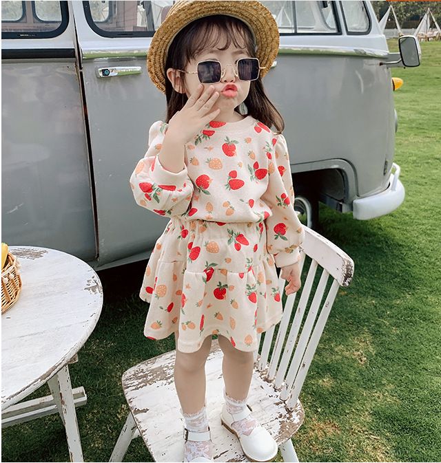 Compre Niños Con Estampado De Fresas 2021 Primavera Niños Manga Larga  Sudadera + Falda 2 Unids Día De San Valentín Chicas Outfits Casual A5600 A  15,18 € Del Summervivi | Es.Dhgate.Com