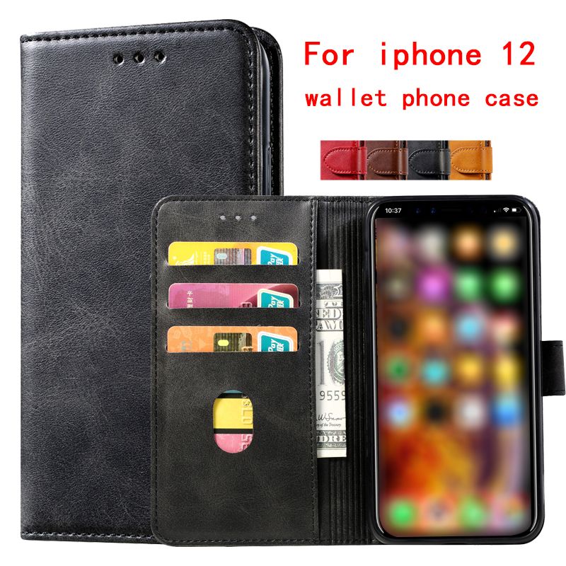 For Iphone 12 Wallet Phone Case High Quality Leather PU Holder Protective Cover For Iphone 11