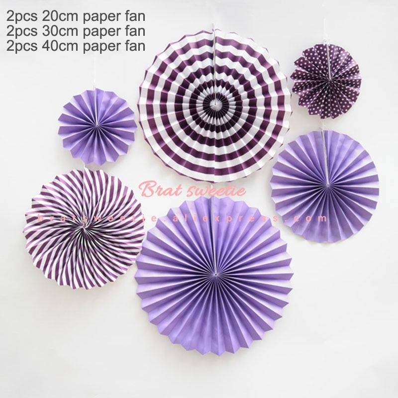 6pc Purple Fan
