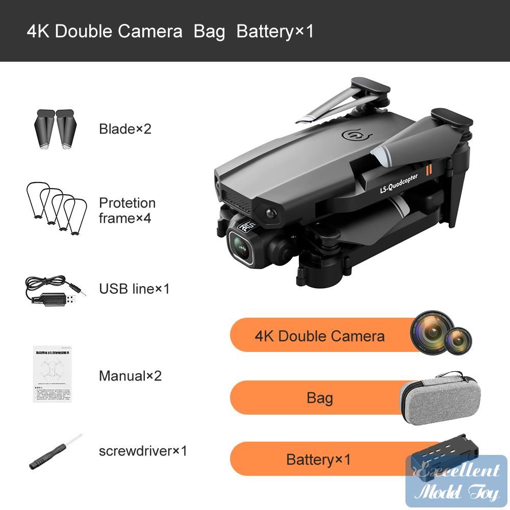 4K dual câmera + saco portátil