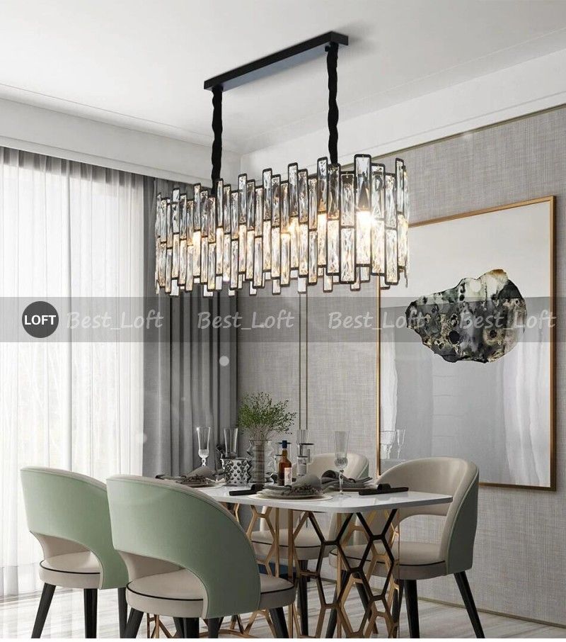 Bulk New Post Modern Black Chandelier Lighting Rectangle Dining Room Kitchen Island Led Light Fixtures Hanging Cristal Lamps From Best Loft 388 59 Dhgate Com Kitchen Island Led Light Fixtures, Black Rectangle Dining Room Chandelier