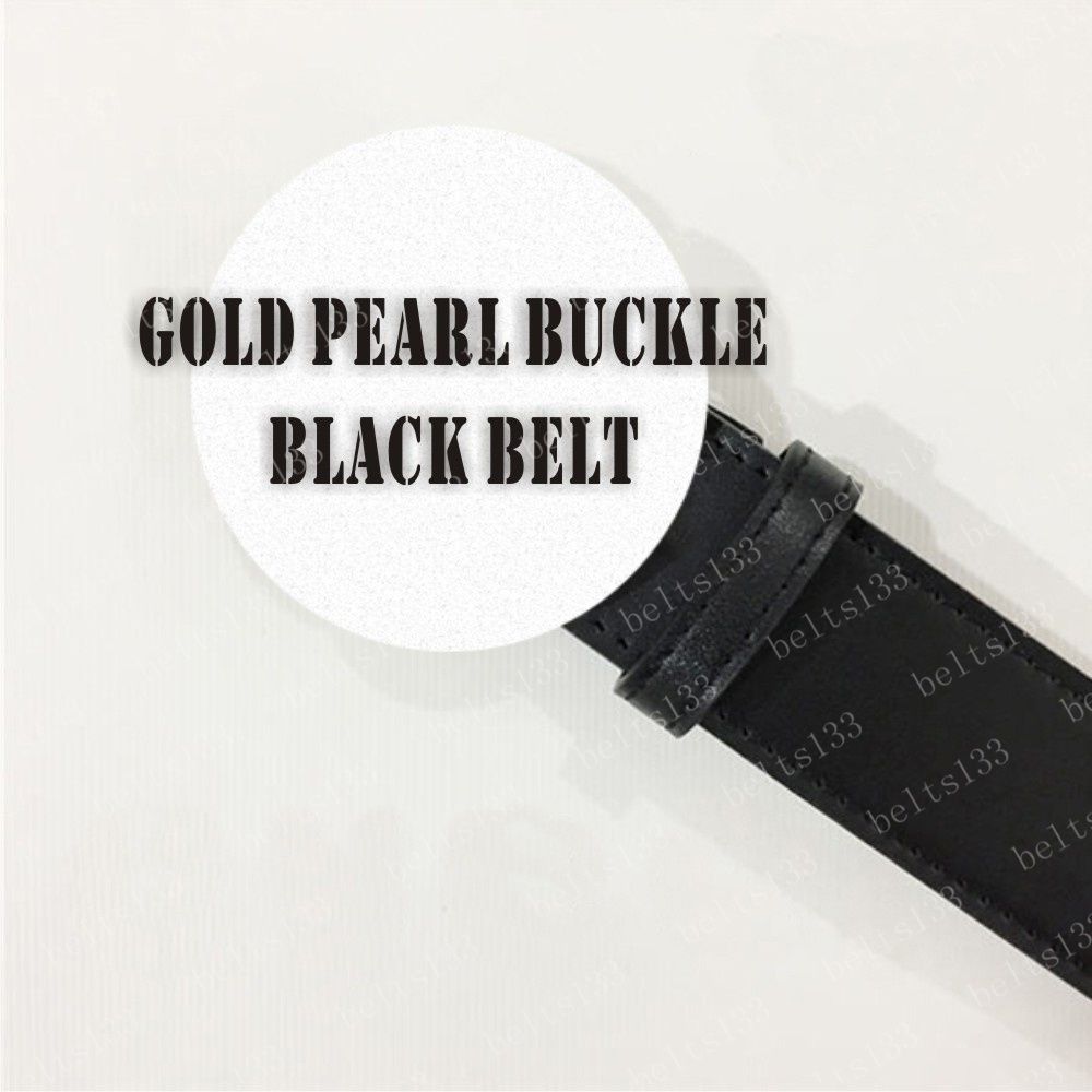 #17 gold pearl buckle black belt