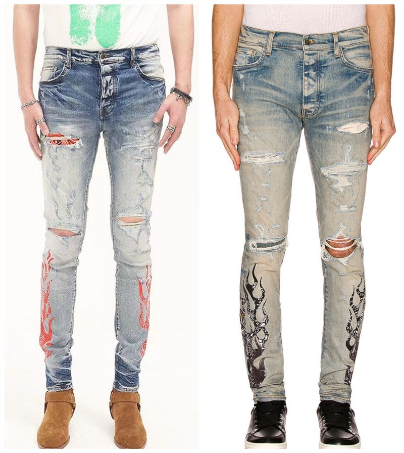 Compra Pantalones Vaqueros De Tamaño Más Para Hombre Impresión Rota 2022  Nuevo Diseño Moda Europea Y Americana Estilo Hip Hop Pantalones Casuales Para  Adolescentes Barato | Entrega Rápida Y Calidad | Es.Dhgate