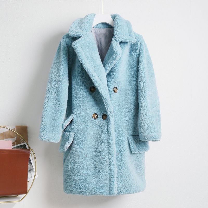 Manteau Teddy Bleu