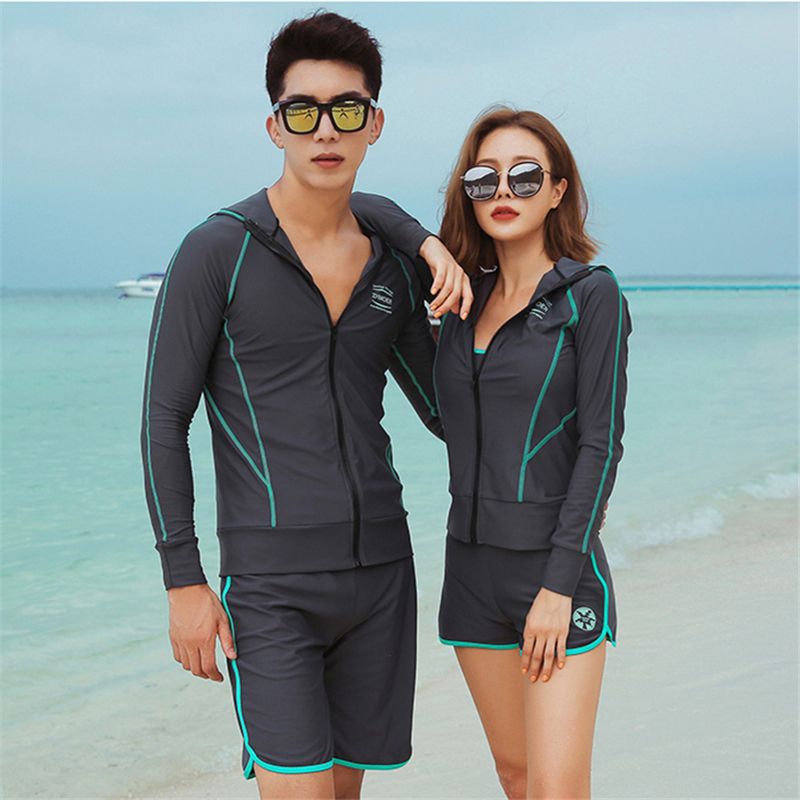 Anti-uv Swimwear One-Piece hooded Swimming Suit Long Sleeve Snorkeling  Clothing