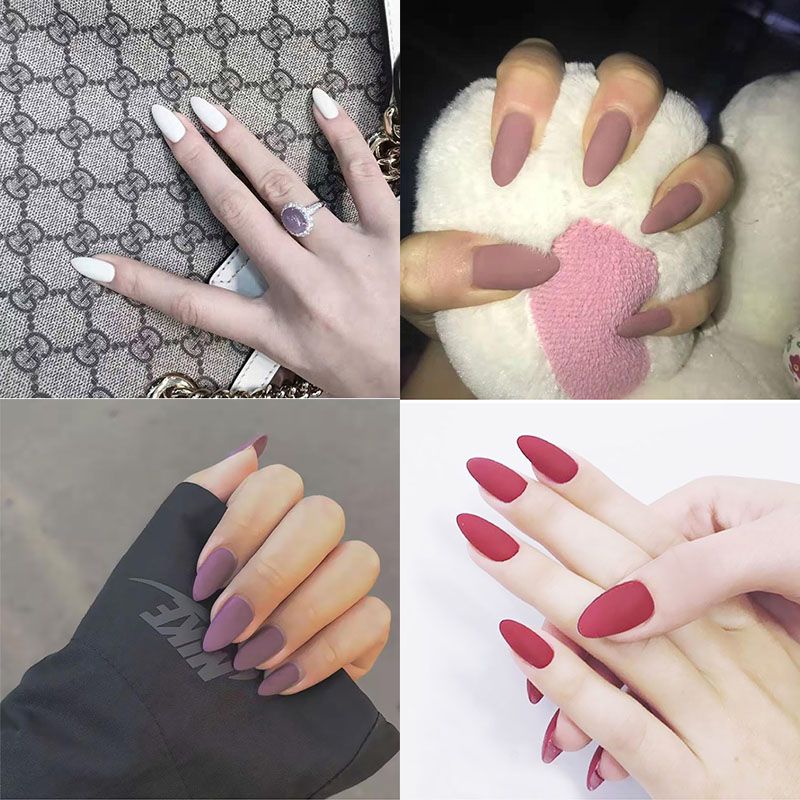 Wholesale Manicure Products Fake Nail Tips Full Cover Pink Blue Black Pure Colors Matting Effect Natural Abs Artificial Nail Art Design Tool From Wcz520 1 86 Dhgate Com dhgate com