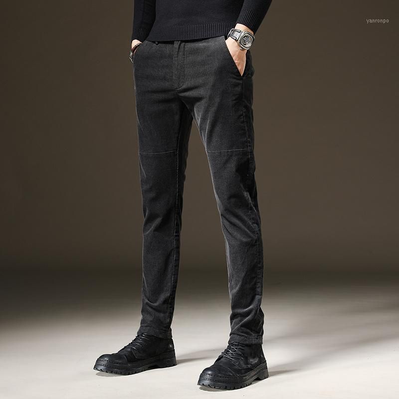 Compra Pantalones Para Hombres 2021 Gorduro De Invierno Hombres Pantalones  Verdes Para Hombre Slim Casual Long Masculino Black Office Work1 Barato |  Entrega Rápida Y Calidad | Es.Dhgate