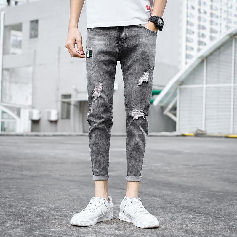 Koop Heren Jeans Lente Herfst 2021 Modellen Koreaanse Jeugd Kleine Voeten  Merk Broek Ripped Teenagers Potlood Mannen Goedkoop | Snelle Levering En  Kwaliteit | Nl.Dhgate